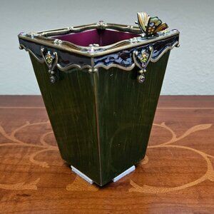 RARE JAY STRONGWATER DARJEELING BUTTERFLY PENCIL HOLDER DESK OFFICE CRYSTAL CUP